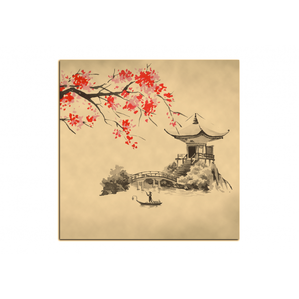 Obraz na plátně - Tradiční ilustrace  Japonsko - čtverec